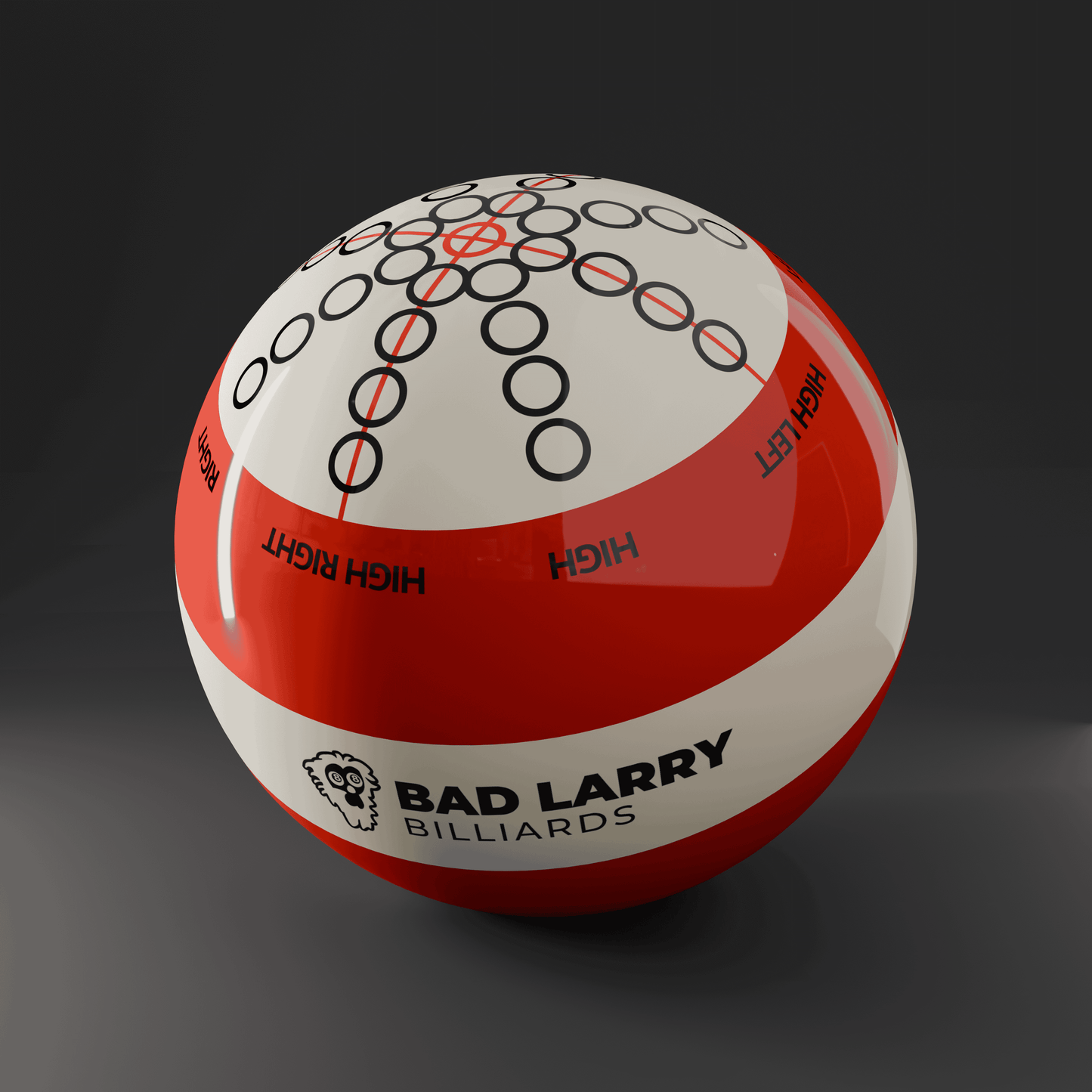 practice cue ball, billiards training ball, pool cue ball, precision training ball, aim training, spin practice ball, cue control ball, billiards tool, pool training aid, bad larry billiards